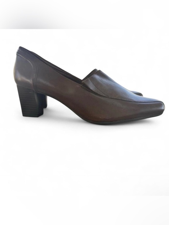 Thom McAn Shoes - Thom McAn Thea Brown Leather Loafers 8 Wide Block Heel Y2K Square Toe NWT